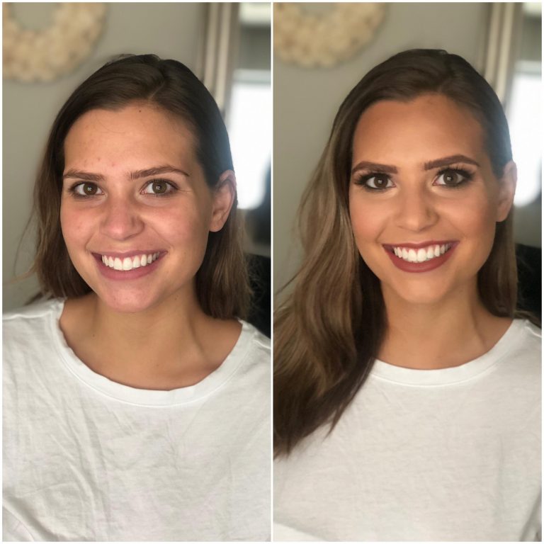 Brown eye makeup look on brunette bride