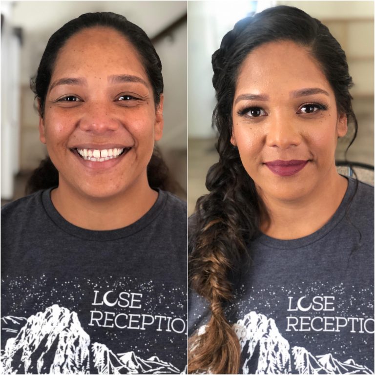 Natural makeup look on colored skin