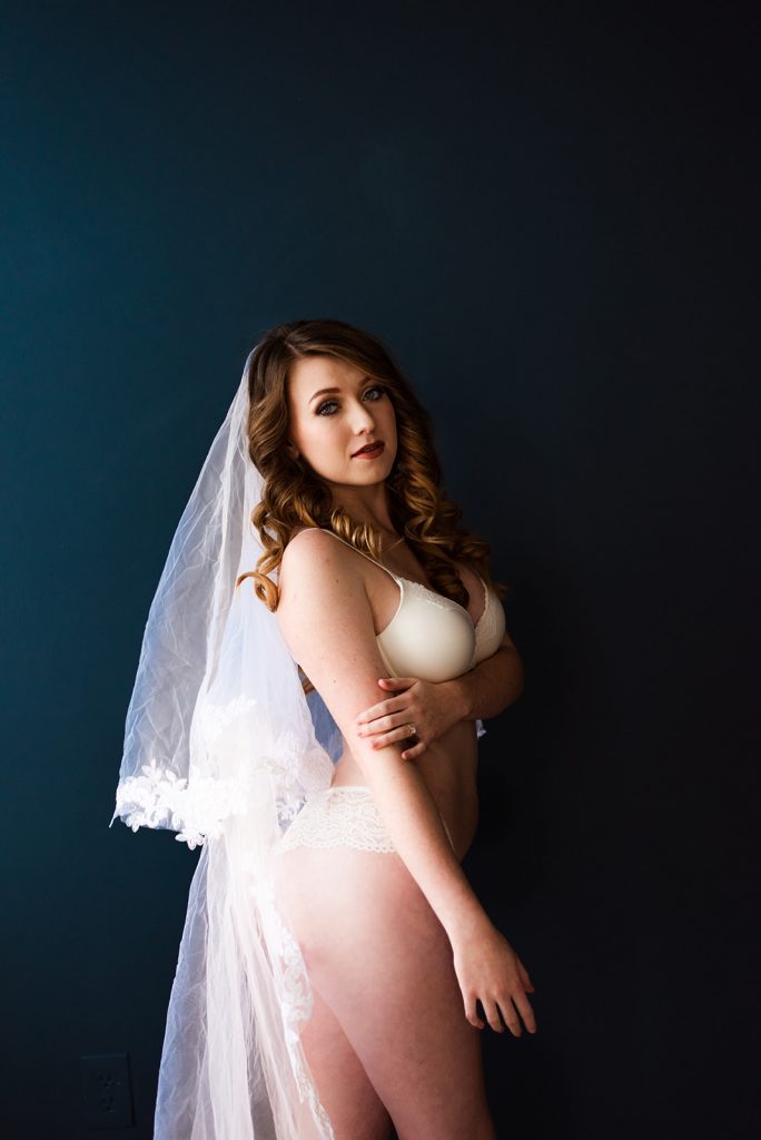 Bridal Boudoir with white lingerie